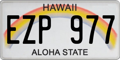 HI license plate EZP977