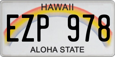 HI license plate EZP978
