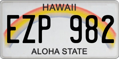 HI license plate EZP982