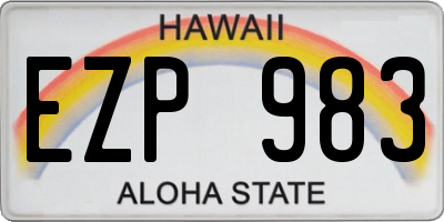 HI license plate EZP983