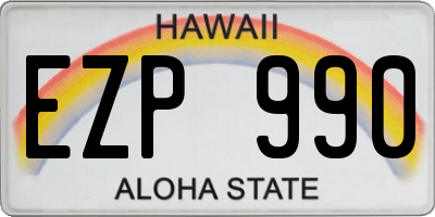 HI license plate EZP990