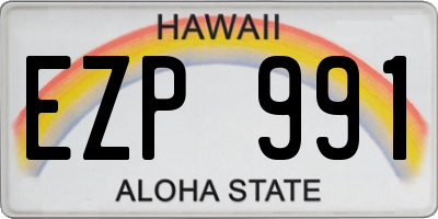 HI license plate EZP991
