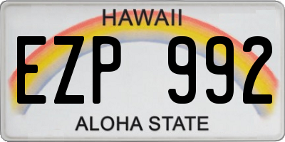HI license plate EZP992