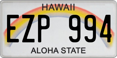 HI license plate EZP994