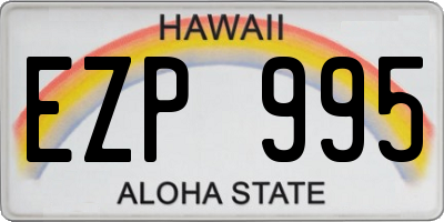 HI license plate EZP995