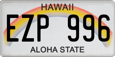 HI license plate EZP996