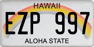 HI license plate EZP997