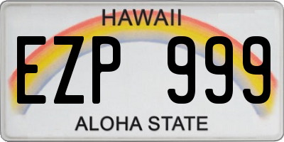HI license plate EZP999