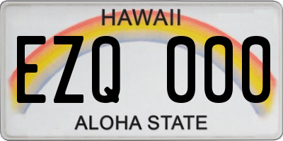 HI license plate EZQ000