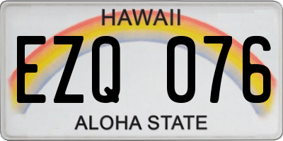 HI license plate EZQ076