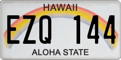 HI license plate EZQ144