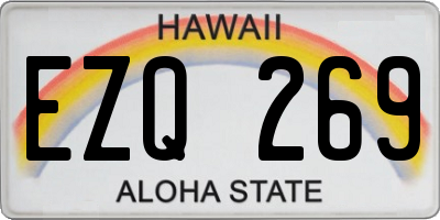 HI license plate EZQ269