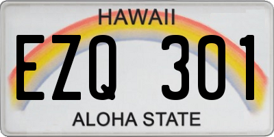 HI license plate EZQ301