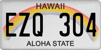 HI license plate EZQ304