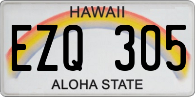 HI license plate EZQ305
