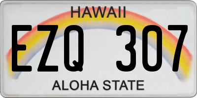 HI license plate EZQ307