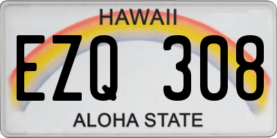 HI license plate EZQ308