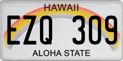 HI license plate EZQ309