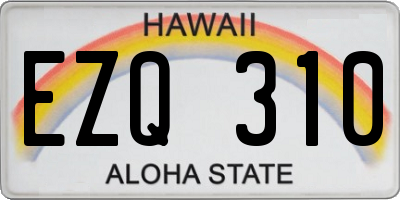 HI license plate EZQ310