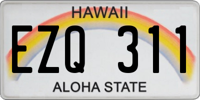 HI license plate EZQ311