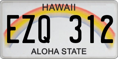 HI license plate EZQ312