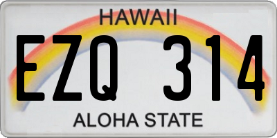HI license plate EZQ314