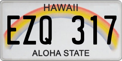 HI license plate EZQ317