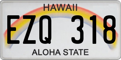 HI license plate EZQ318