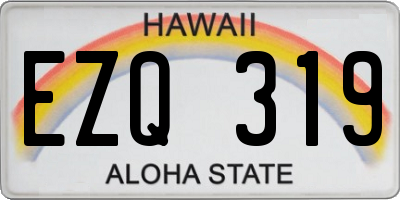 HI license plate EZQ319
