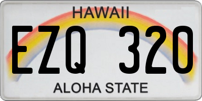 HI license plate EZQ320