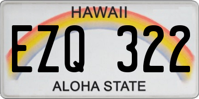 HI license plate EZQ322