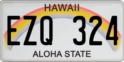HI license plate EZQ324