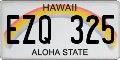 HI license plate EZQ325
