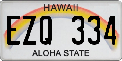 HI license plate EZQ334