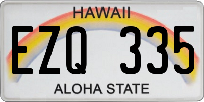 HI license plate EZQ335