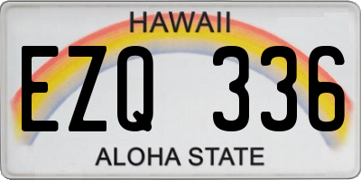 HI license plate EZQ336