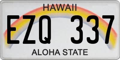 HI license plate EZQ337