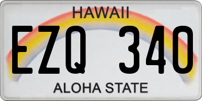 HI license plate EZQ340