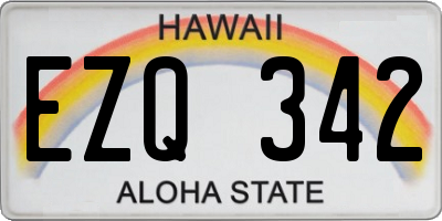 HI license plate EZQ342