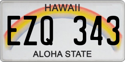 HI license plate EZQ343