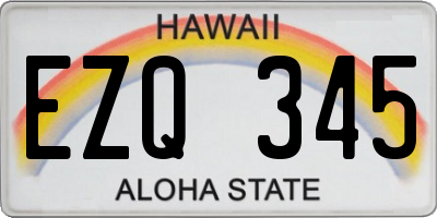 HI license plate EZQ345