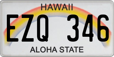 HI license plate EZQ346