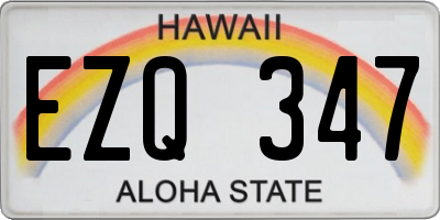 HI license plate EZQ347