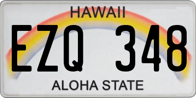 HI license plate EZQ348