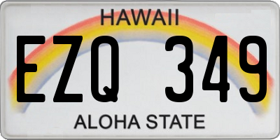 HI license plate EZQ349