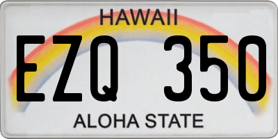 HI license plate EZQ350