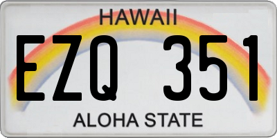 HI license plate EZQ351