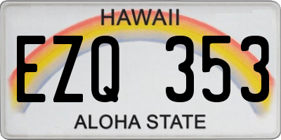 HI license plate EZQ353