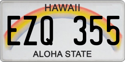 HI license plate EZQ355