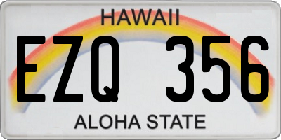 HI license plate EZQ356